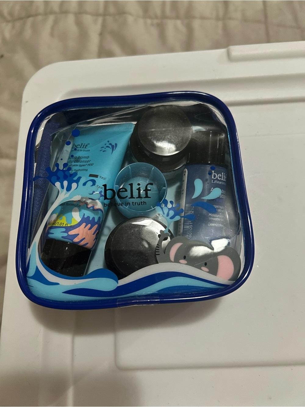 Belif Blue Travel Skin Care Kit - Clear Pouch